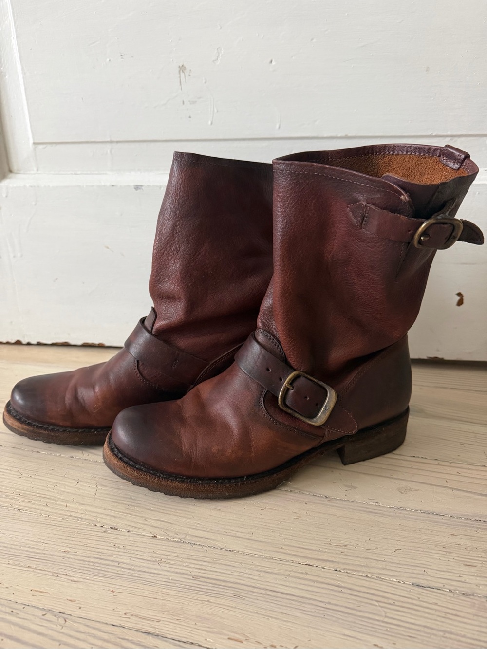 Frye Veronica Flex Short Leather Boot - Brown - Picture 3 of 10